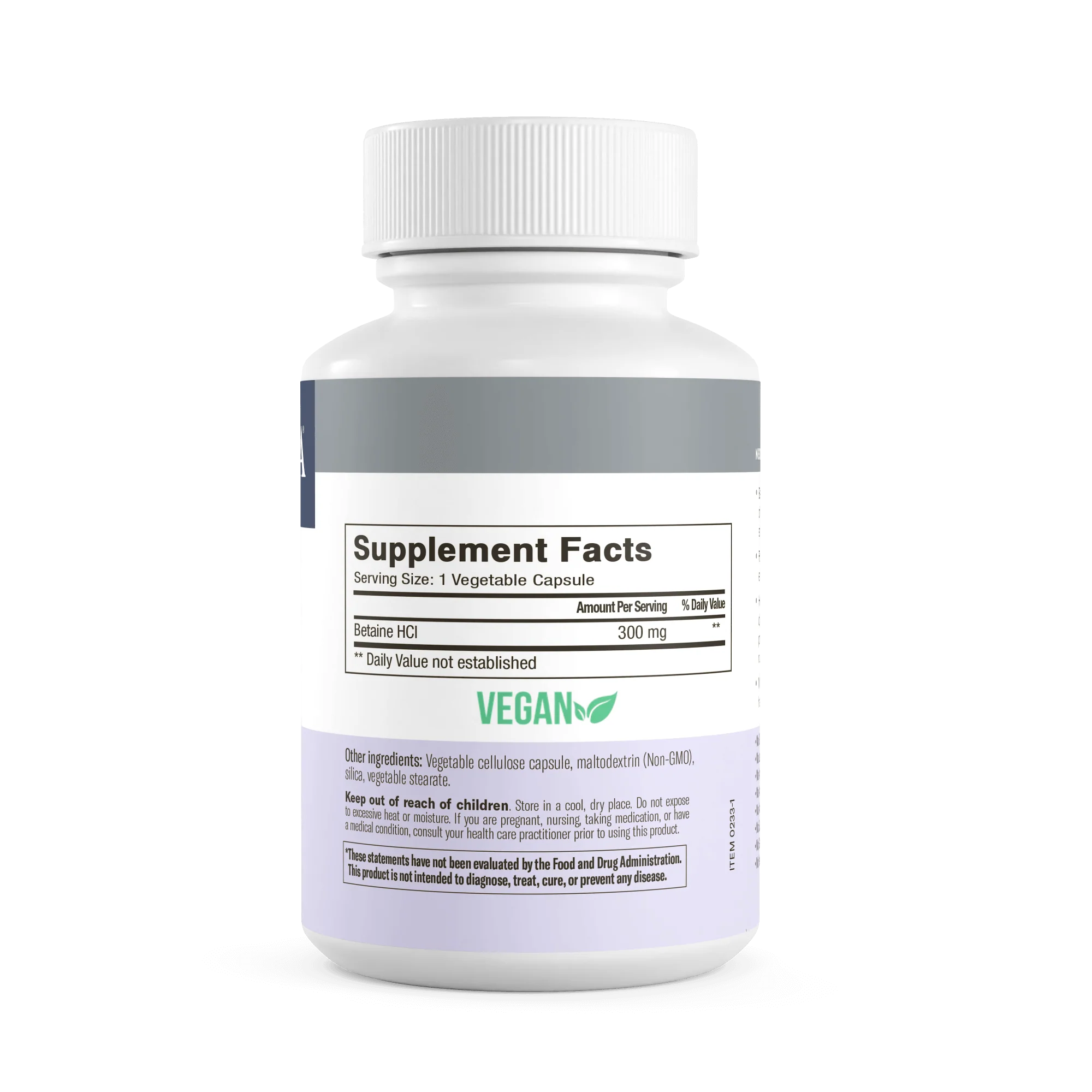 Betaine HCl 300 mg - 90 Capsules - Image 7
