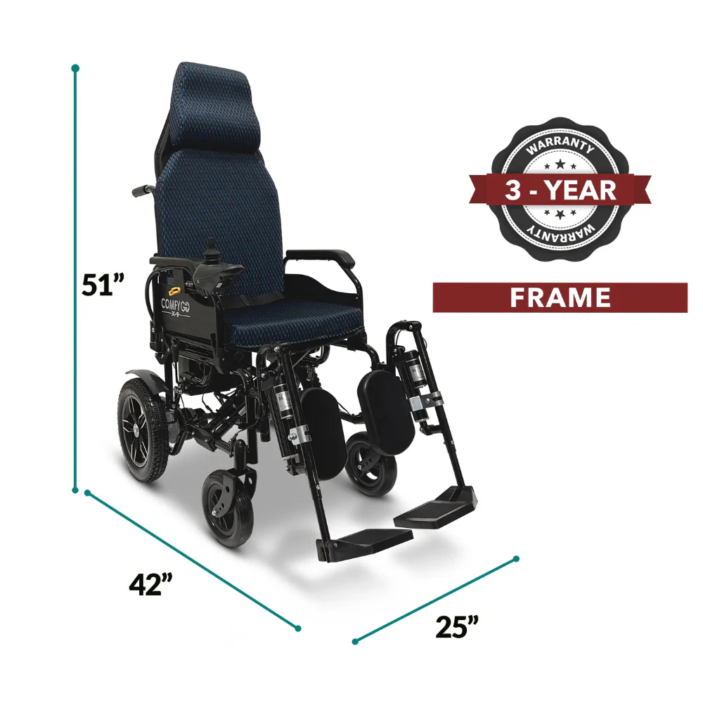 ComfyGo X-9 Auto Recline RC Electric Wheelchair - Image 6