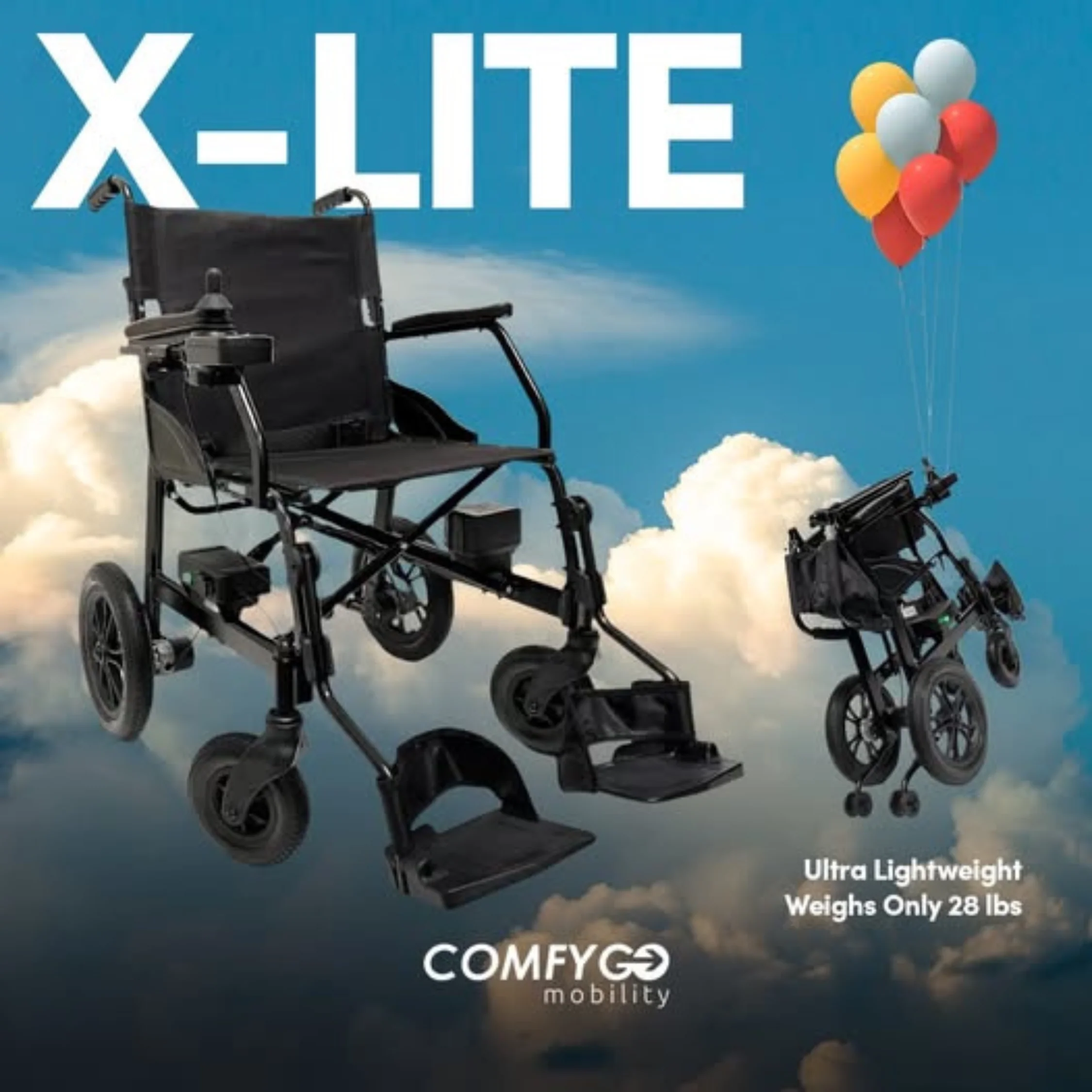 ComfyGO X-Lite 28 lb. Lightweight Manual Wheelchair Folding with Auto Detach Wheels & Replacement Parts - Image 9