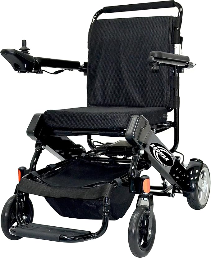 Karman Tranzit Go Electric Wheelchair: Lightweight, Foldable, Brushed Silver or Black