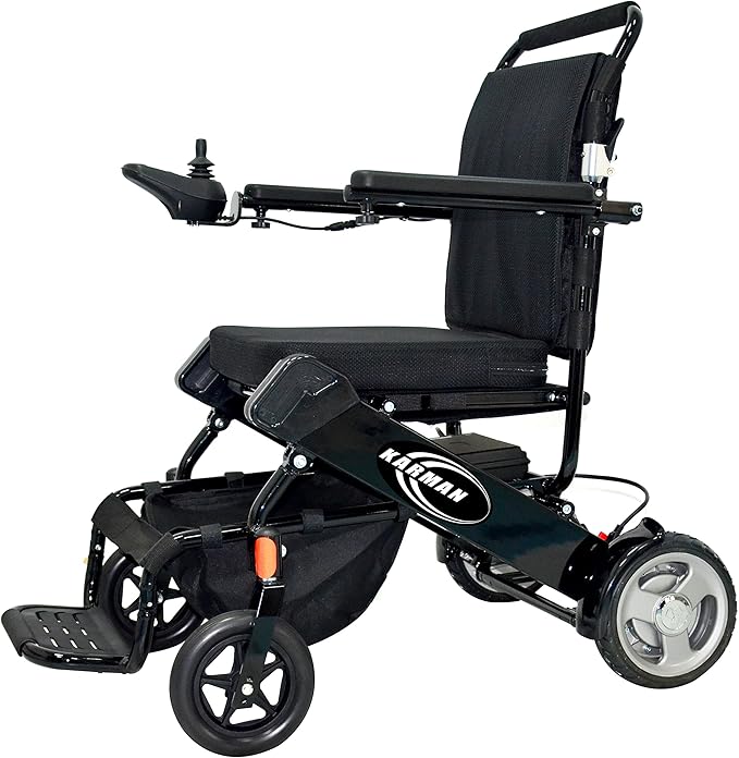 Karman Tranzit Go Electric Wheelchair: Lightweight, Foldable, Brushed Silver or Black - Image 3