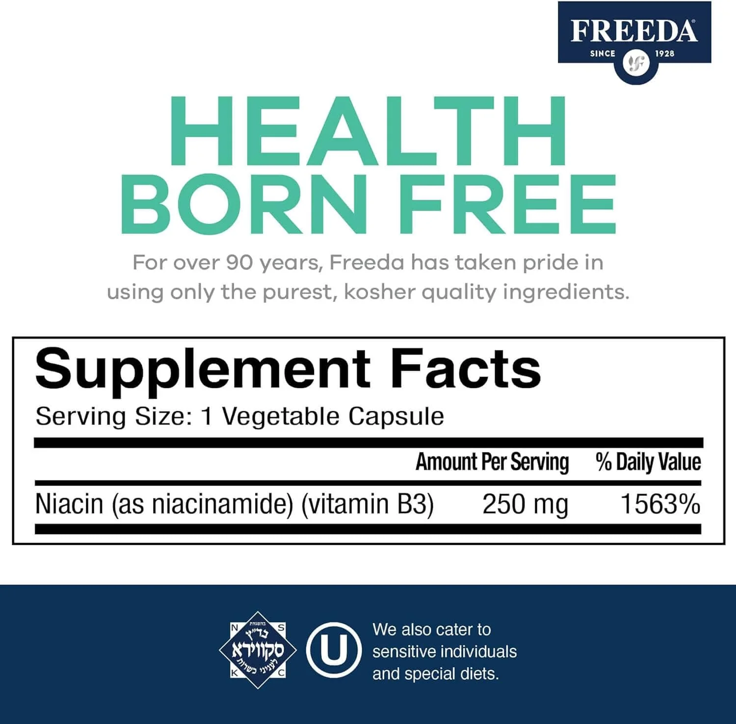 Niacinamide (Vitamin B3) 250 mg - 500 Capsules - Image 3
