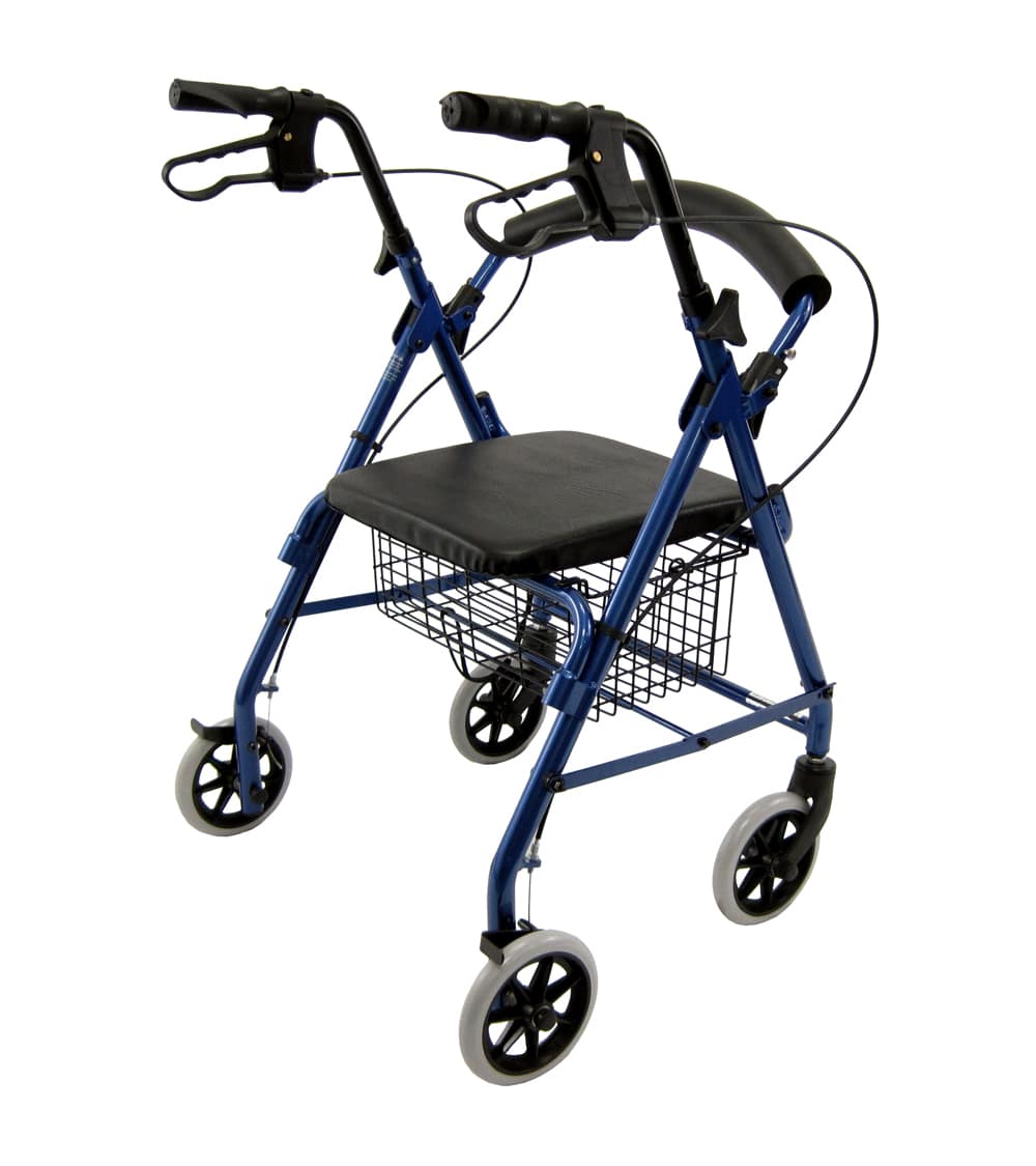 R-4100 Low Seat Rollator Loop Brakes, Padded Seat & Basket - Image 2