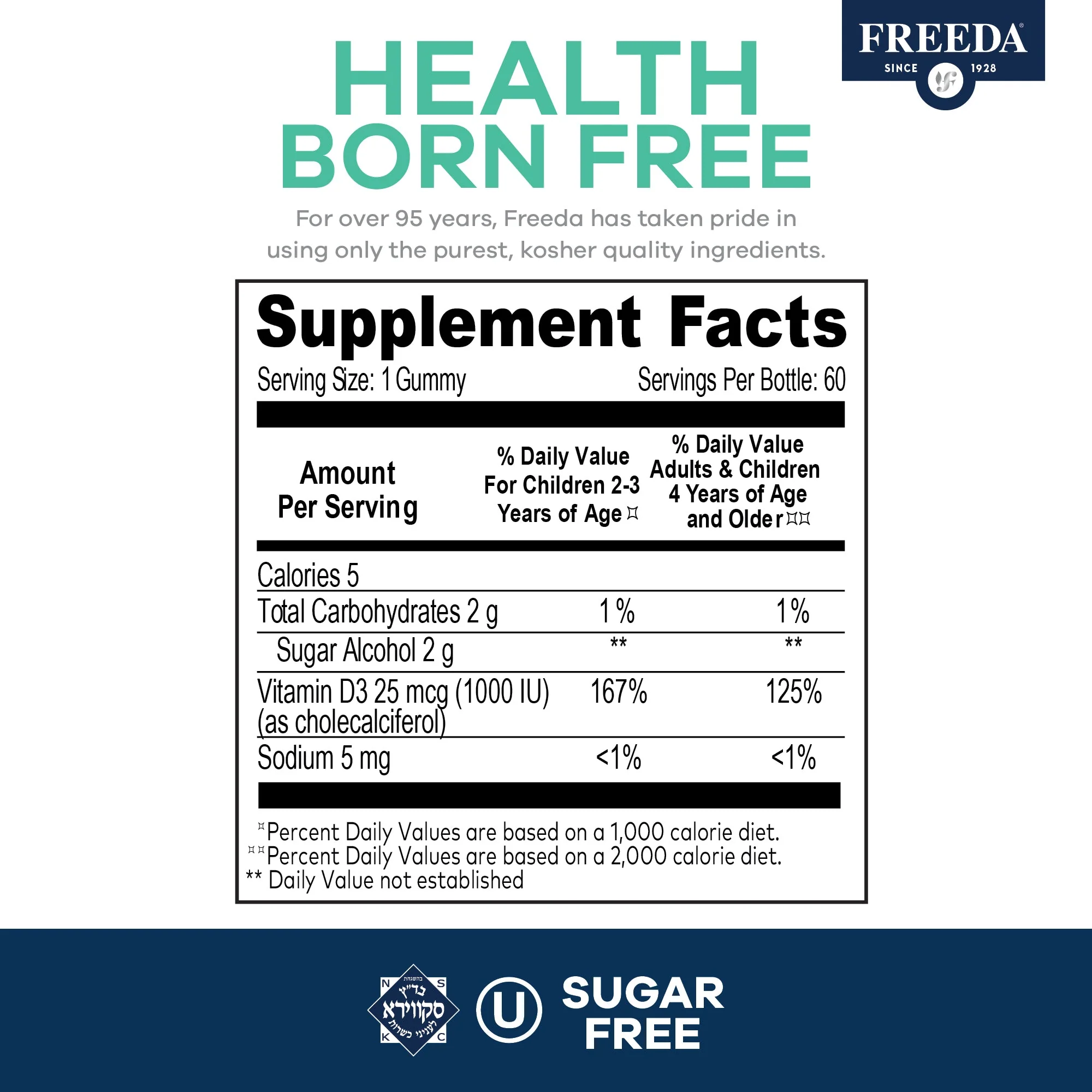 Sugar Free Vitamin D3 1,000 IU - 60 Gummies - Image 6