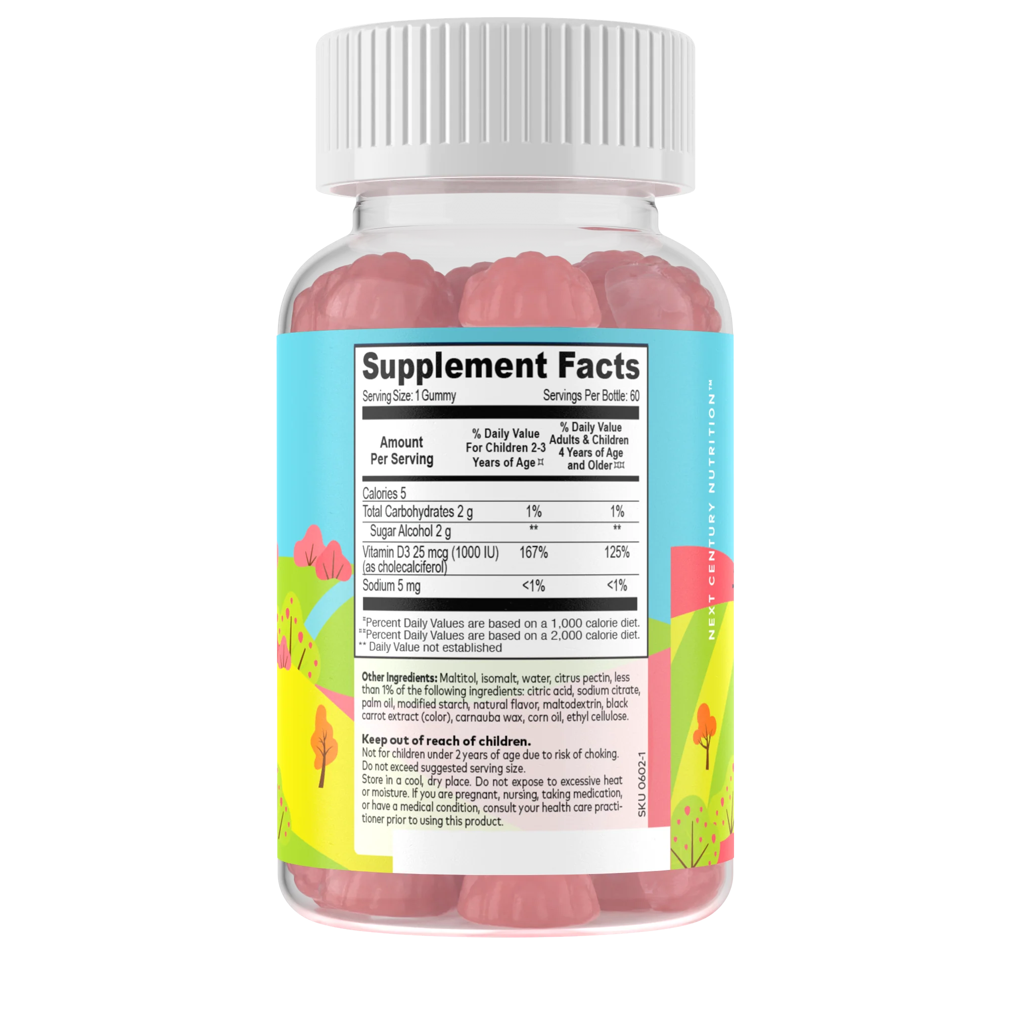 Sugar Free Vitamin D3 1,000 IU - 60 Gummies - Image 7