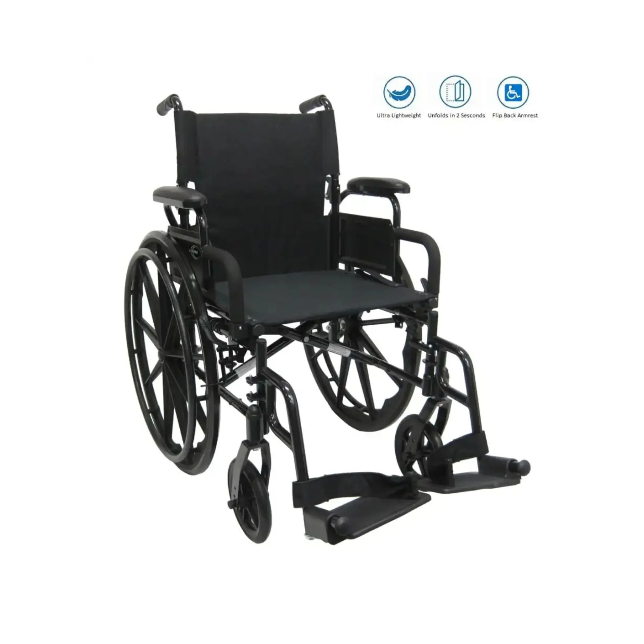 Ultra Lightweight Wheelchair with Flip Back Armrest 802-DY 30lb - Image 5