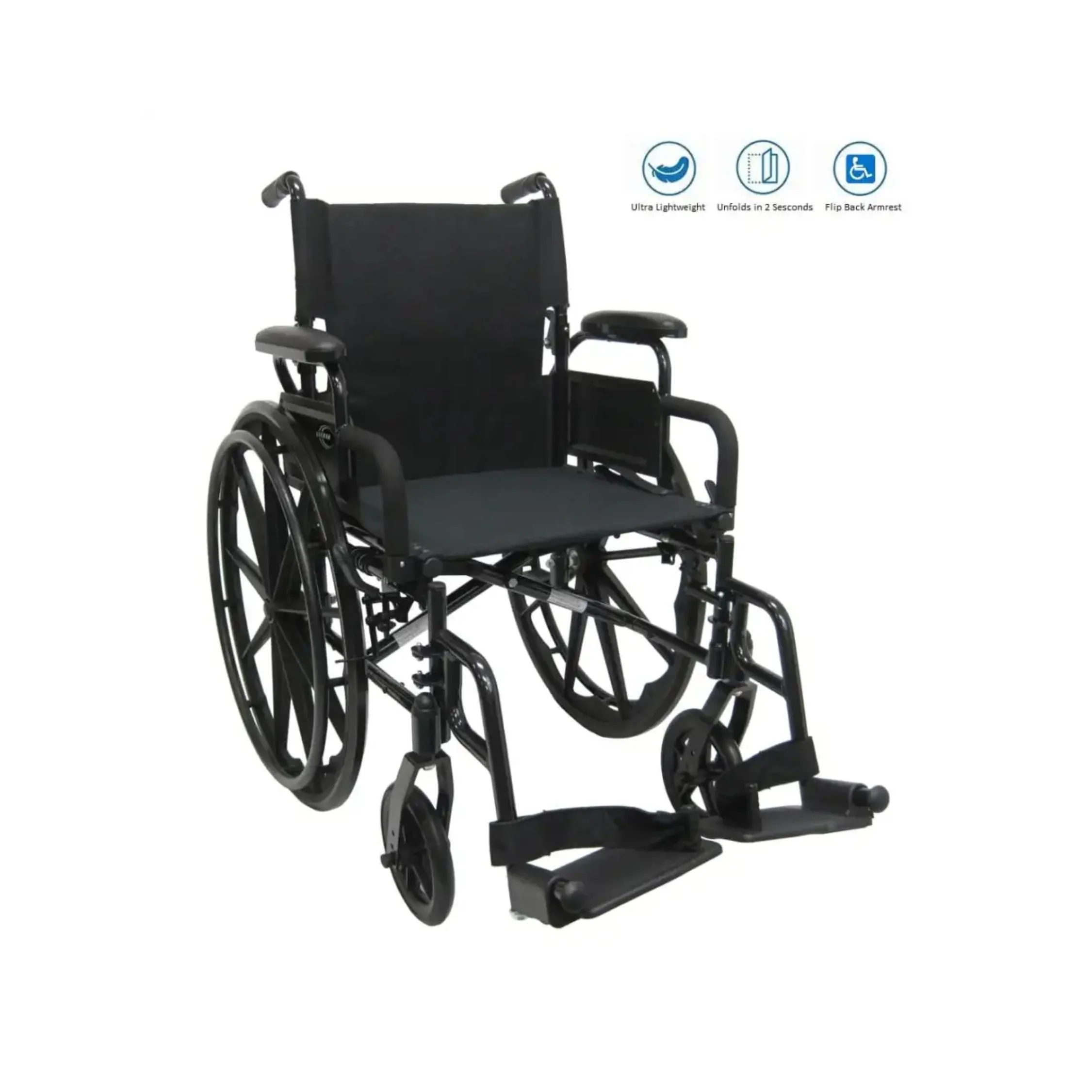 Ultra Lightweight Wheelchair with Flip Back Armrest 802-DY 30lb - Image 8