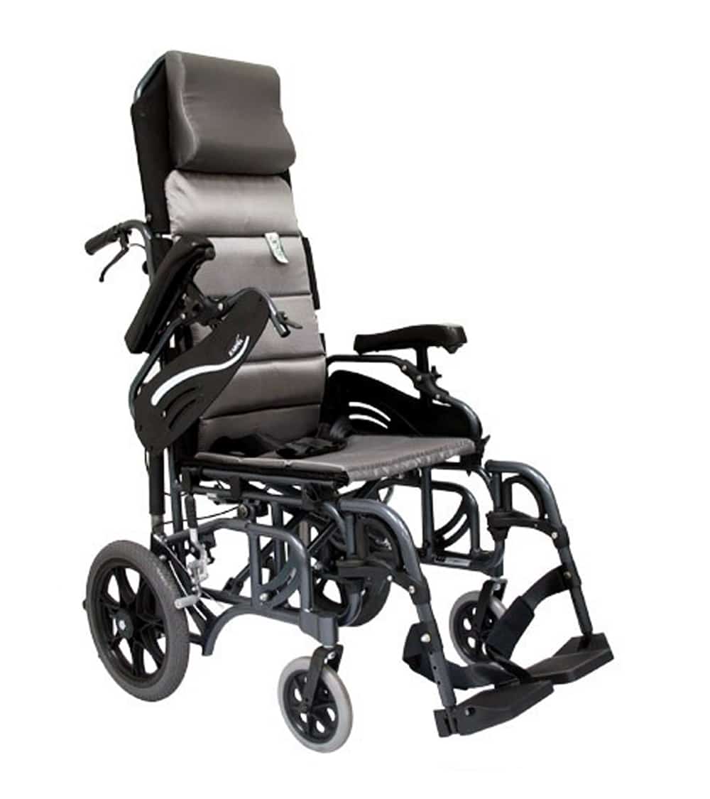 VIP515 Tilt in Space Lightweight Reclining Wheelchair with 20" inch Rear Wheels and Elevating Legrest