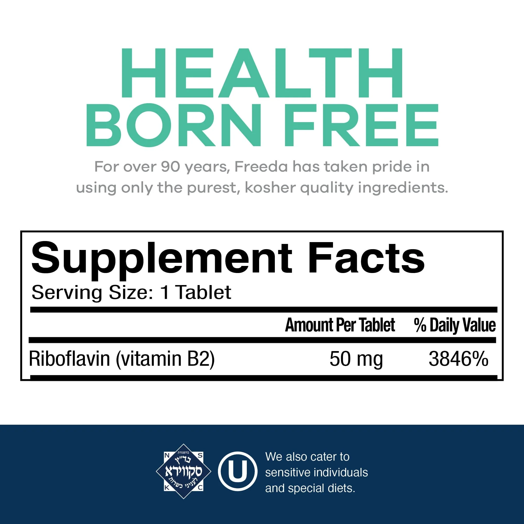 Vitamin B2 (Riboflavin) 50 mg - 100 Tablets - Image 6